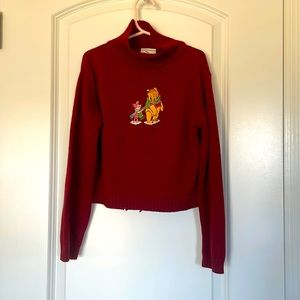 Vintage Disney Store Winnie the Pooh Kids Turtle Neck Sweater